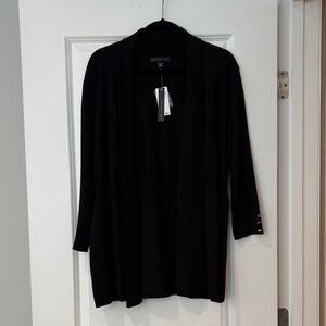 Joan Vass Black Open Cardigan